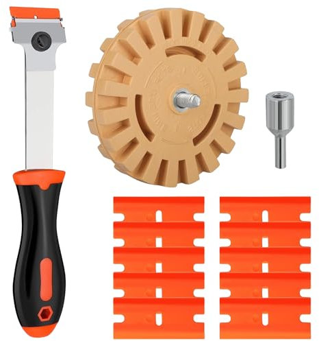 Bettinay 12PCS Car Sticker Remover Set, Adhesive Vinyl Removal Tool Kit for Floor Stained Surface Decal Scratch