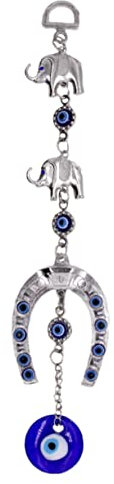 STOBAZA Blauer Augen -Elefant Dekoration Schutz Amulett Aus Glasperlen Für Zuhause Und Glücks Und Segenssymbol