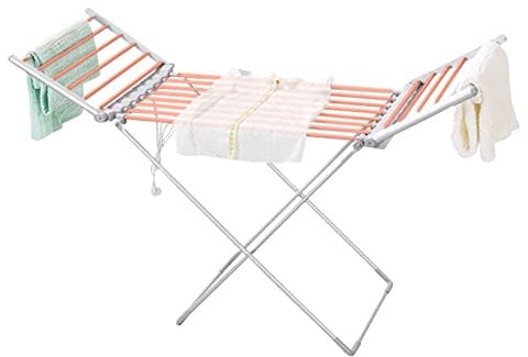 Secadora de ropa eléctrica, tendedero portátil con calefacción, tendedero con calefacción y 18 barras calentadas, tendedero plegable para ropa húmeda, tendedero de ropa de bajo consumo de 230 W