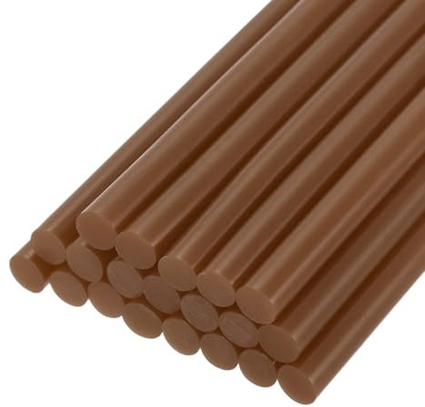 sourcing map 30pcs Mini Hot Glue Gun Sticks 7mm x 100mm High Sticky Small Hot Glue Sticks for Glue Gun, Coffee Brown