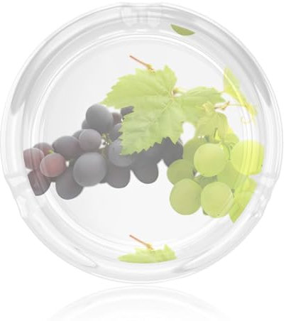 Aschenbecher aus Glas, rund, mit Kerbe, für drinnen und draußen, für Zuhause, Büro, Wohnzimmer, Terrasse, 8,5 cm, Violett und Grün