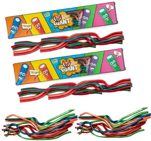 Bebbetto Giant Candy Cables 400g - Pack of 2 - Strawberry, Apple, Raspberry & Blueberry flavoured Cables
