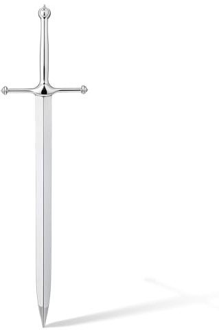 COMNICO Silvery Metal Letter Opener Office Envelope Slitter Knife Mail Opener Tool Sword Vintage Decorative Wrapping Paper Cutting Desks Practical Ornamental with Ergonomic Grip Handle