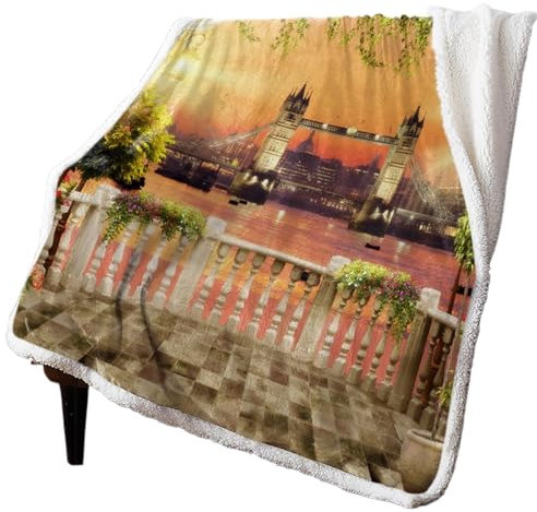 XGTEAHHC Warme Kaschmirdecke für den Innenhof, Stadt, Nachtsicht, für Bett, Wolle, Überwurf, Decken für Büro, Tagesdecke (150 x 200 cm)