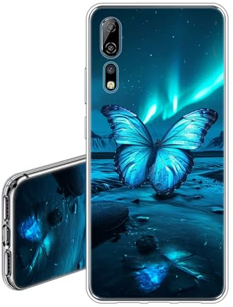 JEZSTHAI Handyhülle Kompatibel mit ZTE Axon 10 Pro 5G Hülle Silikon Transparent Weiche Fallschutz Stoßfeste Kratzfeste Durchsichtige Schutzhülle mit Schmetterling Aesthetic Muster