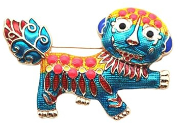 CALLARON Legierungsbrosche Dekorativ und Einfach zu Kombinieren mit Löwenmotiv im Chinesischen Stil Geeignet für Damen und Festliche Anlässe Wie Abschlussfeiern