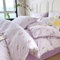 Freyamy Blumen Bettwäsche 135x200cm 4teilig Lila Violett Grün Floral Mädchen Bettwaren-Sets Blumenmuster Microfaser Kinder Deckenbezug 2 Bettbezug mit Reißverschluss und 2 Kissenbezug 80x80cm