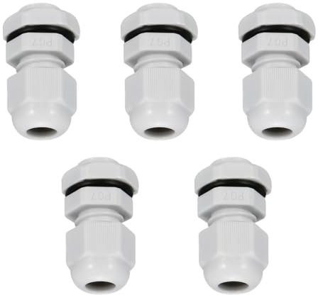 MACHSWON 20Pcs PG7 Cable Gland – Durable Threaded Wire Connector with Locknut for 3-7mm Dia Cable Wire, White
