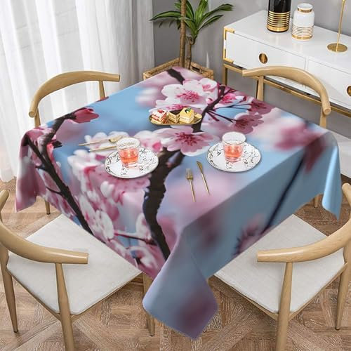 Gaxfjru Tovaglia quadrata con stampa di fiori di ciliegio allettante senza pieghe morbida tovaglia per sala da pranzo decorazione della stanza di Natale