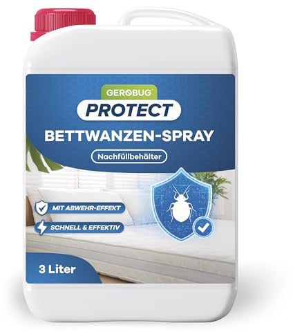 Gerobug Bettwanzen-Spray 3 Liter - schnell & effektiv loswerden für Matratzen, Möbel, Hotels & auf Reisen - Sofortschutz-Mittel gegen Bettwanzen, beste Alternative zur Bettwanzenfalle