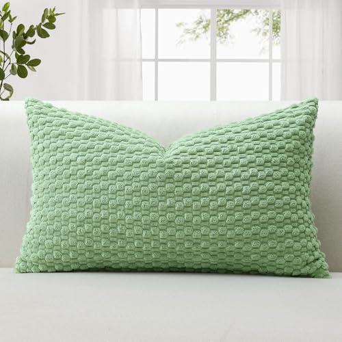 JOTOM 1 Stück Cord Kissenbezüge, 3D Bubble Texture Boho Zierkissenbezug Dekorative Sofakissen Dekokissen Kordsamt Kissenbezug Deko Kissenhülle für Couch Sofa Wohnzimmer (30x50cm, Sage Grün)