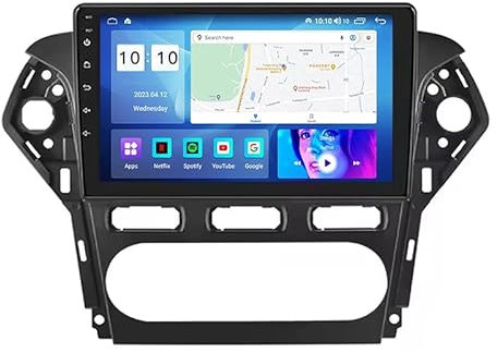 BUCHUAN Android Autoradio Stereo 9 Zoll HD Digital Multi-Touchscreen Für Ford Mondeo 4 MK4 2010-2014, Mit Navigation Bluetooth-Unterstützung Radio Lenkradsteuerung Mit Rückfahrkamera