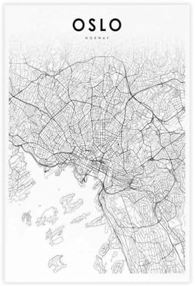 QOGDAF Leinwandposter Oslo, Norwegen, Schlafzimmer, Dekoration, Landschaft, Büro, Raumdekoration, Geschenk, 40 x 60 cm