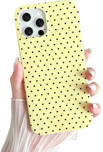 Yeddabox for iPhone 11 Pro Max Case Cute Polka Dot Phone Case Soft TPU Slim Shockproof Phone Cover for Women Girls, Yellow