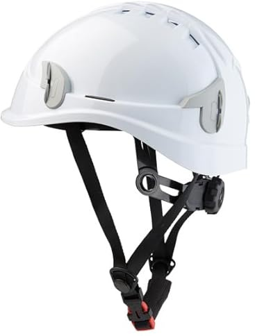 ALPINW - Casco de Seguridad para Trabajos en Altura - Ventilado con Rueda de Ajuste en Nuca - Máximo Confort: Arnés Interior 8 Puntos y Barboquejo - Certificado EN 397