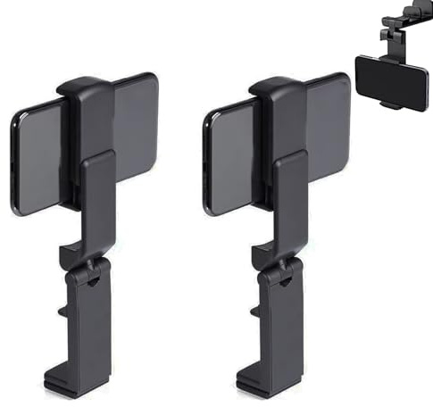 FEHFGD 2 Pcs Airplane Phone Holders, Adjustable Universal Mobile Phone Holder Foldable, Plane Phone Holder, for Plane Travel, Watching Tv Series at Home, Travel Essential(Black)