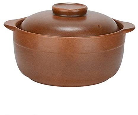 DRFGHK Terracotta Casserole Pot with Lid - Ceramic Clay Cooking for Open Fire Old-Fashioned Earthenware Insulated Handle Large Capacity.