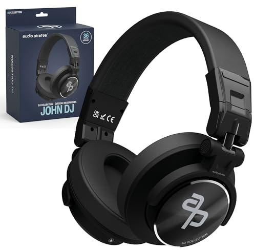audio pirates - John DJ - Over-Ear Studio Casque - Casque Jack avec Case, Son Hi-Fi, Câble de 3 m & Adaptateur 6,3 mm - Casque PC, Casque DJ - Prise Jack (1)
