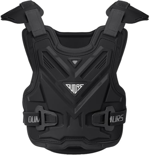 OUMURS Adult Off-Road Motorcycle Chest Protector, Lightweight Design with Reinforced PP Armor Plates, Breathable Motocross Protector for Dirt Bike, ATV & Skateboard Black