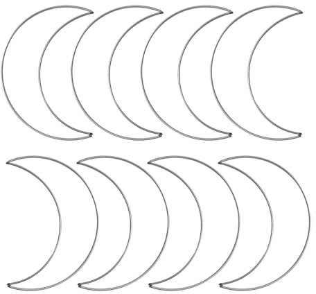 Metallring Mond 20 cm, 8 Stück Edelstahl Traumfänger Ringe, DIY Silber Deko Ring für Weihnachten Neujahr Floral Hoop