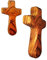 CleanPrince 1 Stück Holzkreuz Handschmeichler 11 cm aus echtem Olivenholz Kreuz Kruzifix | angenehm in der Hand zu halten