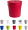 Jinfa Cubo de basura vintage cubo metalico grande cenizas exterior jardin reciclaje | Rojo | Diámetro Ø 42 cm - Altura 47,5 cm | Capacidad: 62 litros