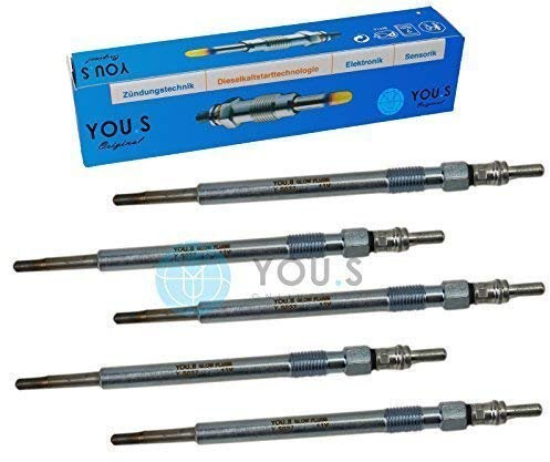 5 Stück YOU.S Original Glühkerzen Länge: 126,5 mm Spannung: 11,0 V - 8631607