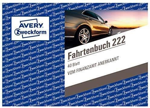 Avery Zweckform 222 Fahrtenbuch für PKW / A6 Quer, 40 Blatt (4 Stück)