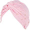 GreatestPAK Damen Hütte Einfarbig Kopf Mütze Kopftuch Hijab Rüsche Turban,Rosa
