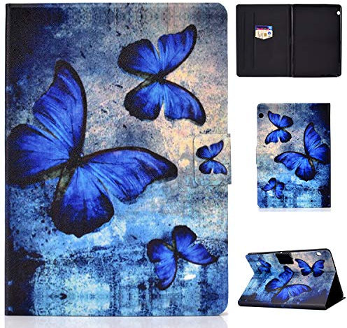 Succtop Custodia Huawei Mediapad T5 10.1 Pollici Cover in Pelle PU Case Portafoglio Flip Stand Cover Custodie Protettivo Tablet con Slot per Schede per Huawei Mediapad T5 10 10.1″ Retro Farfalla