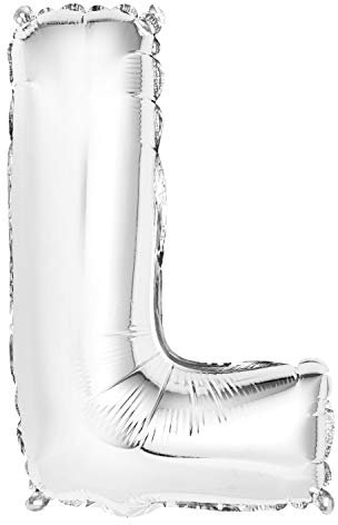 Folien-Buchstabenluftballon - 35 cm - Buchstabe L Luftballon - Silber
