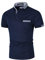 LIUPMWE Poloshirt Herren Kurzarm Baumwolle mit Brusttasche Polohemd Regular Fit Basic Streifen Tennis Golf T-Shirt,Navyblau,XL