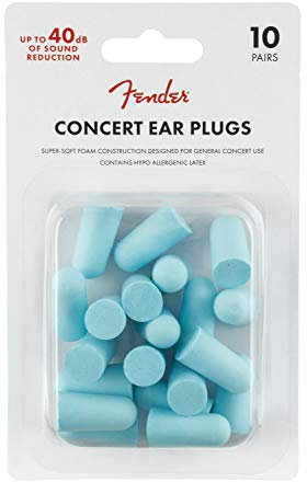 Fender® »CONCERT EAR PLUGS« Schaumstoff Gehörschutz - Bis zu 32dB - 10 Paar - Farbe: Daphne Blue