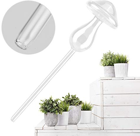 YZ-LIANG Irrigation Tubing House Plants Flowers Automatic Self Watering Devices Clear Glass Water Feeder Mushroom Shape
