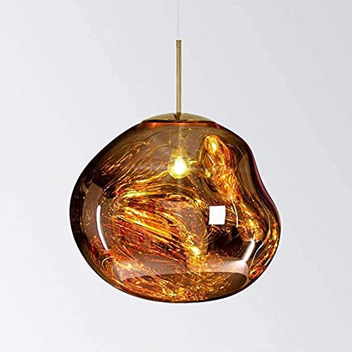 NZDY Lustre Moderne Créatif, Personnalité Lava Lava Melt Suspension de Melt Pendentif Northern Europe Postmodern Or Bronze E27 Décoration Restaurant Drapeaux Draplight Miroir Miroir Lampe Suspendue,3