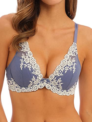 Wacoal Women's Embrace Lace Plunge Convertible Contour Bra, Opaque, Wild Wind/Egret, 32D