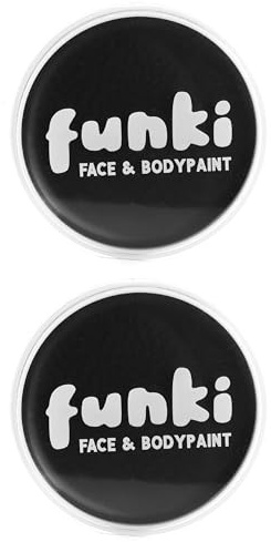 Pintura facial negra a base de aceite, bote de pintura negra para cara y cuerpo, perfecto para eventos de disfraces de Halloween, paquete de 2