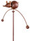 CIM Edelrost Gartenstecker - Maus Gartenpendel - Abmessung: 47 x 25 x 21 cm - Gesamthöhe: 110cm - Attraktive Garten-Outdoor-Dekoration