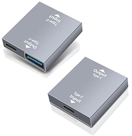 YACSEJAO USB C Splitter 2 in 1 Typ C Buchse auf USB 3.0 & USB C Buchse Schnellladeadapter Super Speed Data Sync für Laptop PC Ladegerät Power Bank, 2er Pack