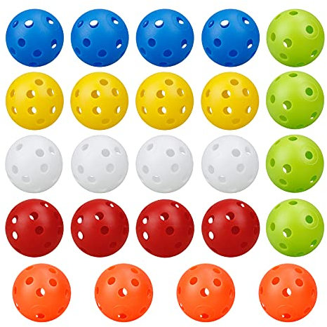Lahviuu Golfübungsbälle,24 pcs Bunt Golf Trainingsbälle Golf Luftbälle Plastikbälle Kunststoff Airflow Practice Golfbälle,Für Damen Herren Kinder,42mm