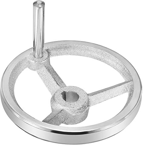 PATIKIL 120mm/4.72 14mm Handrad 1Pack Guss Eisen Verchromt für Drehbänke Silberton