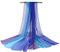 Flybloom Frauen Bauchtanz Schleier Chiffon Tanzen Handschal allmähliche Farbe (Königsblau Lila)