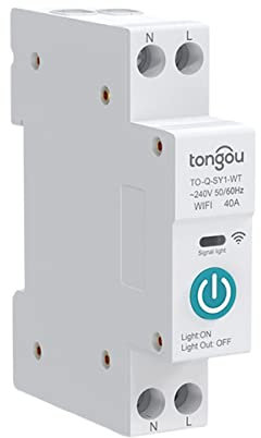 25A WLAN Smart Leitungsschutzschalter, 1P+N Hutschiene Circuit Breaker Schutzschalter, Zeitschalter Fernbedienung Smart Timer, ohne Metering von TUYA/Smart Life APP, 2.4GHz