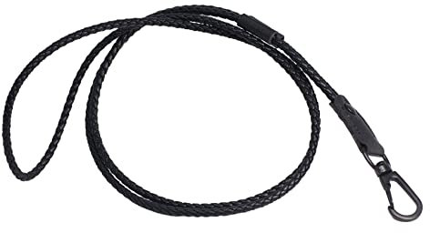 BAWAKO Schlüsselband mit Karabinerhaken, Lanyard rund gewebt, Umhängeband für Schlüssel Namensschild Handy Kamera, Schlüsselanhänger Damen und Herren(Schwarz s)