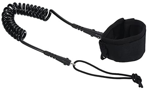 PATIKIL Surfbrett Leine Wickel Leinen 7ft x 7.2mm mit Stecker Handgelenk String Seil für Körper Brett Paddelboard Schwarz