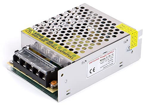 12V 5A 60W DC switching power supply AC 100V/240V to DC-12V power adapter, ANGEEK transformer constant voltage, suitable for LED strips, cameras, surveillance systems, lighting projects, etc.