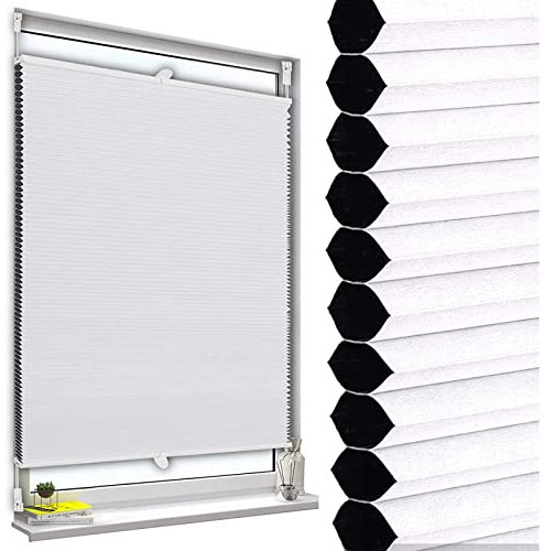 Cellular Window Shades,Honeycomb Blinds Blackout 50/55/60/65/70/75/80/85/90/95cm,White Cellular Pleated Blinds,Honeycomb Pleated Shades Thermal,for Home Office Bedroom,W×H-30x100cm/11.8 * 39.4in