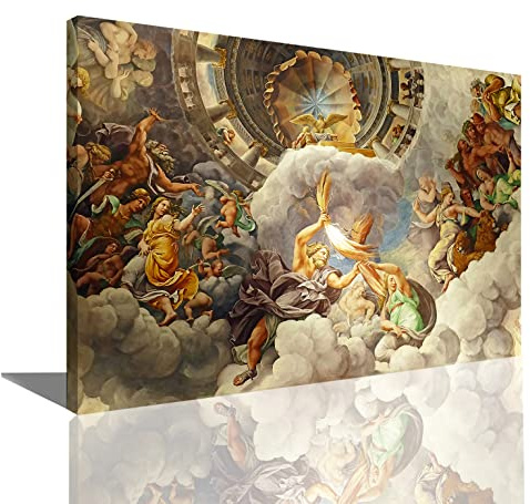 HOPNRU Griechische Mythologie Götter Figuren Ölgemälde Poster Renaissance Wandkunst Bild Druck Leinwand Malerei Modernes Wohnzimmer Ästhetisches Dekor Poster (40x60cm-Gerahmt)