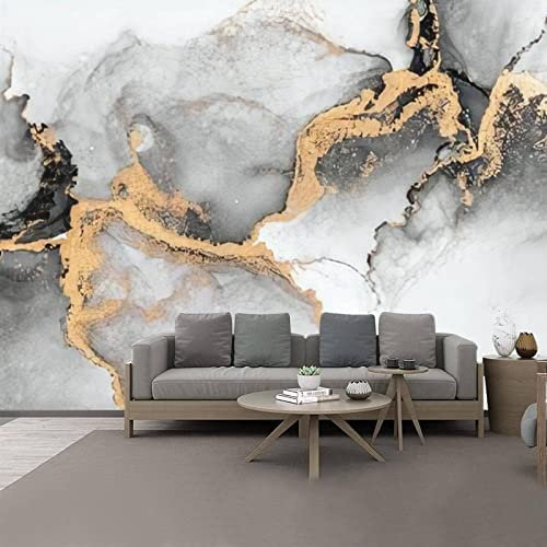 3D Mural Wallpaper Living Room Bedroom Background Wall Paper Black Gold Abstract Marble Liquid Ink Art 3D Child Room Mural Living Room Bedroom Kindergarten Early Education Cente 140 (W) x 70 (H) cm