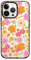 CASETiFY Compact iPhone 13 Pro Case [2X Military Grade Drop Tested / 4ft Drop Protection] - retro boho hippie flowers - Clear Black